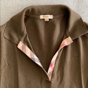 Burberry Green Three-Quarter Length Polo